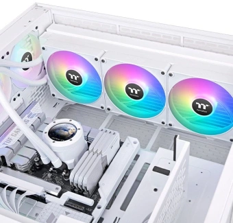 Система водяного охлаждения Thermaltake TH420 V2 Ultra EX Snow ARGB Soc-AM5/AM4/1200/1700/1851 белый 4-pin 30.7dB Al+Cu LCD Ret (CL-W428-PL14SW-A) - купить недорого с доставкой в интернет-магазине