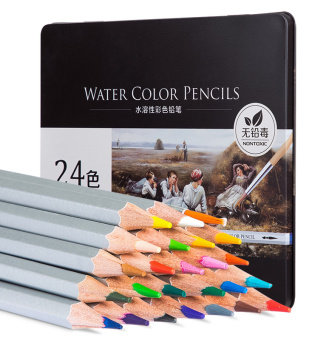 Карандаши цв. Deli 6521 Nuevo акварель. липа серебристый 24цв. мет.кор. - купить недорого с доставкой в интернет-магазине