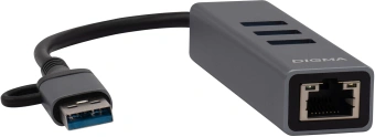 Сетевой адаптер Gigabit Ethernet Digma DLA-GEUCH3 USB 3.0 - цена, купить или заказать с доставкой в интернет-магазине Сетевой адаптер Gigabit Ethernet Digma DLA-GEUCH3 USB 3.0 - купить недорого с доставкой в интернет-магазине