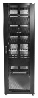 Шкаф серверный ЦМО (ШТК-СП-42.6.10-48АА-9005) напольный 42U 600x990мм пер.дв.перфор. 2 бок.пан. задн.дв.перфор.2-хст. направл.под закл.гайки 1350кг черный 683мм 141кг 120град. 1950мм IP20 сталь - купить недорого с доставкой в интернет-магазине
