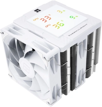 Устройство охлаждения(кулер) Thermalright Peerless Assassin 120 Digital Soc-AM5/AM4/1200/1700/1851 белый 4-pin 25.6dB Al+Cu LCD Ret (PA120-DIGITAL-WH) - купить недорого с доставкой в интернет-магазине