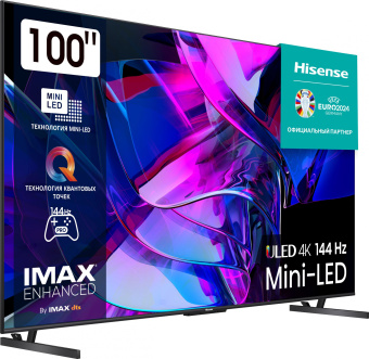 Телевизор QLED Hisense 100" 100U7KQ темно-серый 4K Ultra HD 120Hz DVB-T DVB-T2 DVB-C DVB-S DVB-S2 USB WiFi Smart TV - купить недорого с доставкой в интернет-магазине