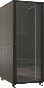 Шкаф серверный Hyperline (TTBR-4281-AS-RAL9004) напольный 42U 800x1000мм пер.дв.стекл задн.дв.спл.стал.лист 4 бок.пан. 1000кг черный 910мм 140.8кг 2055мм IP20 сталь - купить недорого с доставкой в интернет-магазине