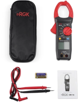 Клещи токоизмерительные RGK CM-14 цифр. измер.ток:переменный черный/красный (755115) - купить недорого с доставкой в интернет-магазине