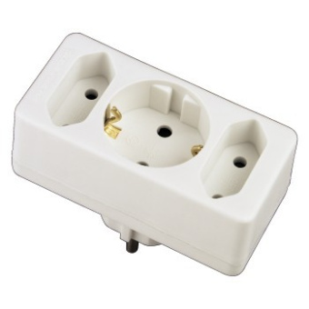 Адаптер-переходник Hama H-108844 (2 розетки) белый - купить недорого с доставкой в интернет-магазине