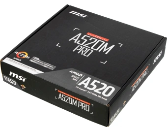 Материнская плата MSI A520M PRO Soc-AM4 AMD A520 2xDDR4 mATX AC`97 8ch(7.1) GbLAN RAID+VGA+HDMI+DP - купить недорого с доставкой в интернет-магазине