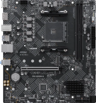 Материнская плата MSI PRO B550M-B Soc-AM4 AMD B550 2xDDR4 mATX AC`97 8ch(7.1) GbLAN RAID+HDMI+DP - купить недорого с доставкой в интернет-магазине