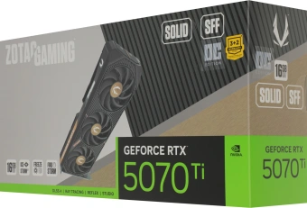 Видеокарта Zotac PCI-E 5.0 RTX 5070TI SOLID SFF OC NVIDIA GeForce RTX 5070TI 16Gb 256bit GDDR7 2482/28000 HDMIx1 DPx3 HDCP Ret - купить недорого с доставкой в интернет-магазине