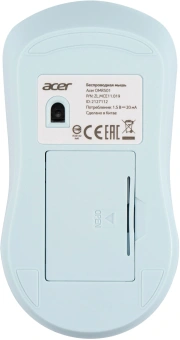 Мышь Acer OMR501 голубой оптическая 1600dpi silent беспров. USB 4but (ZL.MCE11.019) - купить недорого с доставкой в интернет-магазине