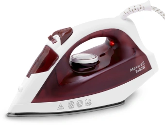 Утюг Maxwell MW-3006 2400Вт белый/бордовый - купить недорого с доставкой в интернет-магазине