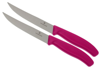 Набор ножей Victorinox Swiss Classic (6.7936.12L5B) для пиццы компл.:2предм. розовый блистер - купить недорого с доставкой в интернет-магазине