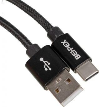 Кабель USB (m)-USB Type-C (m) 3м черный - купить недорого с доставкой в интернет-магазине