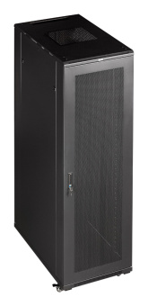Шкаф серверный Lanmaster (TWT-CBB-42U-8X10-G1) напольный 42U 800x1000мм пер.дв.стекл задн.дв.двуст. 2 бок.пан. 800кг черный IP20 - купить недорого с доставкой в интернет-магазине