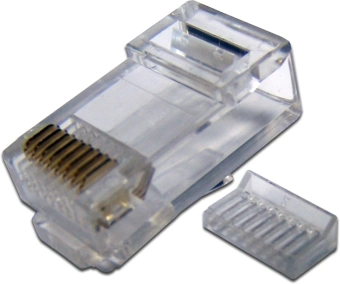 Коннектор Lanmaster (TWT-PL45-8P8C-6V) UTP кат.6 RJ45 прозрачный (упак.:100шт) - купить недорого с доставкой в интернет-магазине