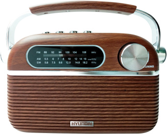Радиоприемник портативный Hyundai H-PSR200 дерево коричневое/серебристый USB microSD - купить недорого с доставкой в интернет-магазине