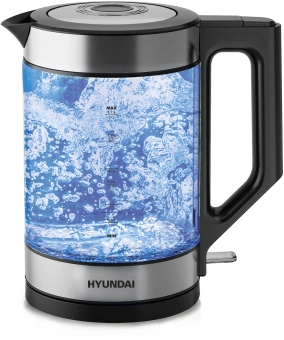 Чайник электрический Hyundai HYK-G3509 1.7л. 2200Вт черный/прозрачный корпус: стекло/пластик - купить недорого с доставкой в интернет-магазине
