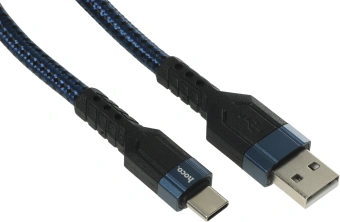 Кабель Hoco U110 70615 USB (m)-USB Type-C (m) 1.2м синий - купить недорого с доставкой в интернет-магазине