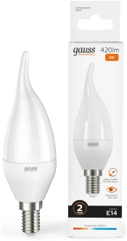 Лампа светодиодная Gauss Elementary 6Вт цок.:E14 свеча 220B св.свеч.бел.теп. (упак.:10шт) (34116) - купить недорого с доставкой в интернет-магазине