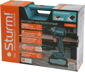 Винтоверт Sturm! CD250H аккум. патрон:шестигр.1/4" (кейс в комплекте) - купить недорого с доставкой в интернет-магазине