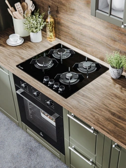 Газовая варочная поверхность Lex GVG 643A BBL черный - купить недорого с доставкой в интернет-магазине