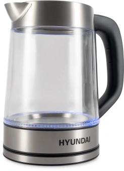 Чайник электрический Hyundai HYK-G4015 1.9л. 2200Вт черный/серебристый корпус: стекло - купить недорого с доставкой в интернет-магазине