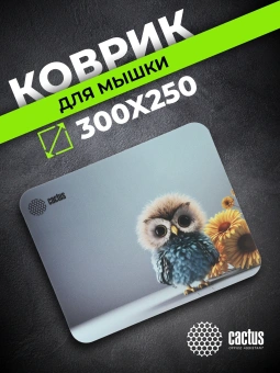 Коврик для мыши Cactus Owl gray рисунок 300x250x3мм (CS-MPC-D12M) - купить недорого с доставкой в интернет-магазине