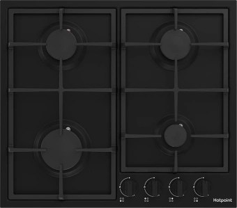 Газовая варочная поверхность Hotpoint HGMT 642 BL черный - купить недорого с доставкой в интернет-магазине