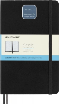 Блокнот Moleskine CLASSIC EXPENDED QP066EXP Large 130х210мм 400стр. пунктир твердая обложка черный - купить недорого с доставкой в интернет-магазине