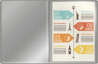 Папка с 20 прозр.вклад. Silwerhof Eco A4 пластик 0.5мм серый - купить недорого с доставкой в интернет-магазине