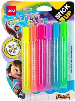 Клей-гель Deli EA71301 12мл блистер с блестками (упак.:6шт) Explora - купить недорого с доставкой в интернет-магазине