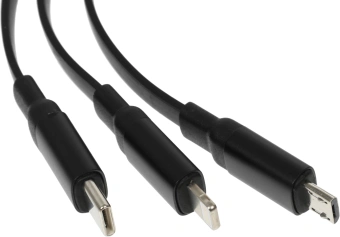 Кабель Hoco X78 Easy pull storage 3-in-1 91290 USB (m)-Lightning (m)/USB Type-C (m)/micro USB (m) 1м черный - купить недорого с доставкой в интернет-магазине