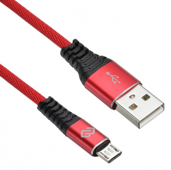 Кабель Digma MICROUSB-1.2M-BRAIDED-R USB (m)-micro USB (m) 1.2м красный - купить недорого с доставкой в интернет-магазине