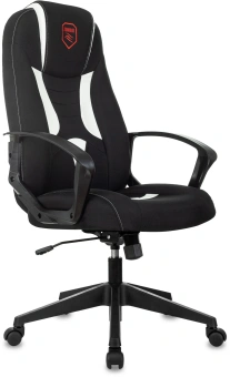 Кресло игровое Zombie 200 черный/белый ткань/эко.кожа крестов. пластик - купить недорого с доставкой в интернет-магазине