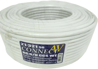 Кабель Premier CONNECT-AV RG-6/U CCS WT 50м. белый (21-321 50) - купить недорого с доставкой в интернет-магазине