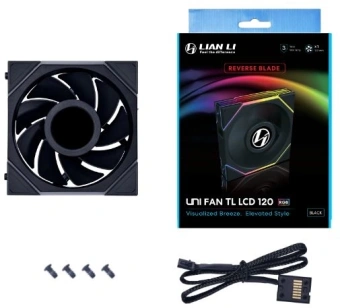 Вентилятор для корпуса Lian-Li Uni Fan TL 120 LCD Reverse ARGB 120х120x28 черный 7-pin 31дБ (G99.12RTLLCD1B.00) Ret - купить недорого с доставкой в интернет-магазине