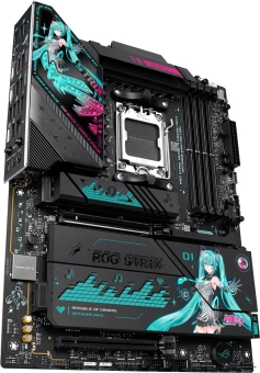 Материнская плата Asus ROG STRIX X870E-H GAMING MIKU Socket AM5 AMD X870E 4xDDR5 ATX AC`97 8ch(7.1) 5Gigabit RAID+HDMI - купить недорого с доставкой в интернет-магазине