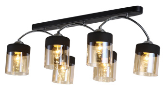 Люстра Hiper Orlando H111-6 потолоч. 3000K черный/хром - купить недорого с доставкой в интернет-магазине