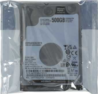 Жесткий диск WD SATA-III 500GB WD5000LPSX Notebook Black (7200rpm) 64Mb 2.5" - купить недорого с доставкой в интернет-магазине