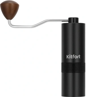 Кофемолка Kitfort КТ-7605 ручная сист.помол.:жернова вместим.:20гр черный/коричневый - купить недорого с доставкой в интернет-магазине