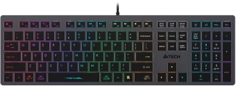 Клавиатура A4Tech FX60H серый USB slim LED (FX60H GREY/NEON) кабель 1.5м - купить недорого с доставкой в интернет-магазине