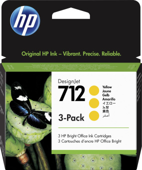 Картридж струйный HP 712 3ED79A желтый тройная упак. (29мл) для HP DJ Т230/630 - купить недорого с доставкой в интернет-магазине