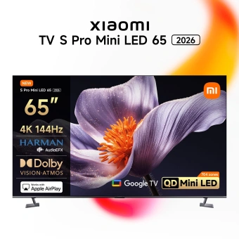 Телевизор QLED Xiaomi 65" TV S Pro Mini LED 65 2026 Slim Design темно-серый 4K Ultra HD 144Hz DVB-T2 DVB-C DVB-S2 USB WiFi Smart TV - купить недорого с доставкой в интернет-магазине