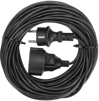 Удлинитель силовой PROconnect PROc-Uc (13-4910) 2x0.75кв.мм 1розет. 20м ПВС 6A без катушки черный - купить недорого с доставкой в интернет-магазине