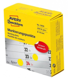 Этикетки Avery Zweckform 3856 250шт на листе диаметр 19мм/70г/м2/желтый самоклей. универсальная (упак.:1рул) - купить недорого с доставкой в интернет-магазине