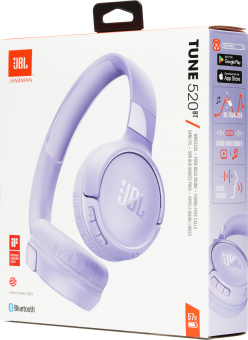Гарнитура накладные JBL Tune 520BT фиолетовый беспроводные bluetooth оголовье (JBLT520BTPUR) - купить недорого с доставкой в интернет-магазине