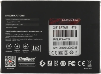 Накопитель SSD Kingspec SATA-III 4TB P3-4TB 2.5" - купить недорого с доставкой в интернет-магазине