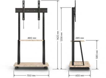 Стойка для телевизора Holder PR-108 черный/керамика 32"-65" макс.40кг напольный мобильный - купить недорого с доставкой в интернет-магазине