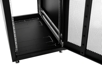 Шкаф серверный ЦМО (ШТК-Э-42.6.10-44АА-9005) напольный 42U 600x1000мм пер.дв.перфор. 2 бок.пан. задн.дв.перфор. направл.под закл.гайки 710кг черный 915мм 105кг - купить недорого с доставкой в интернет-магазине