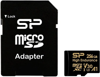 Флеш карта microSDXC 256GB Silicon Power SP256GBSTXDV3V1HSP High Endurance + adapter - купить недорого с доставкой в интернет-магазине