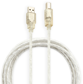 Кабель Buro USB2.0-AM/BM-3-TRANS USB A(m) USB B(m) 3м прозрачный - купить недорого с доставкой в интернет-магазине